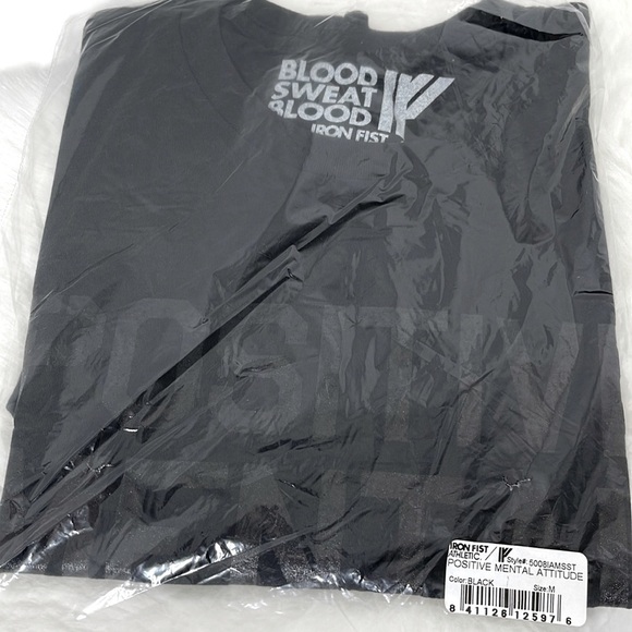 IRON Fist Athletic Positive Mental Attitude Black Tee Short Sleeve Shirt Large - Picture 2 of 4